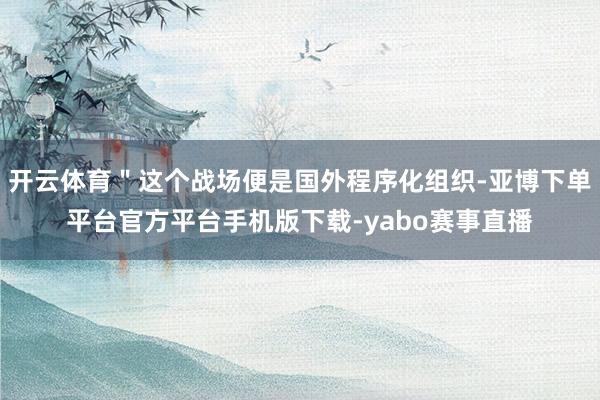 开云体育＂这个战场便是国外程序化组织-亚博下单平台官方平台手机版下载-yabo赛事直播