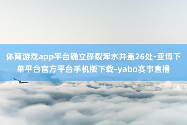 体育游戏app平台确立碎裂浑水井盖26处-亚博下单平台官方平台手机版下载-yabo赛事直播