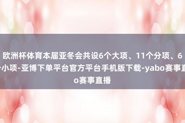 欧洲杯体育本届亚冬会共设6个大项、11个分项、64个小项-亚博下单平台官方平台手机版下载-yabo赛事直播
