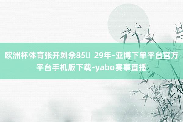 欧洲杯体育张开剩余8529年-亚博下单平台官方平台手机版下载-yabo赛事直播
