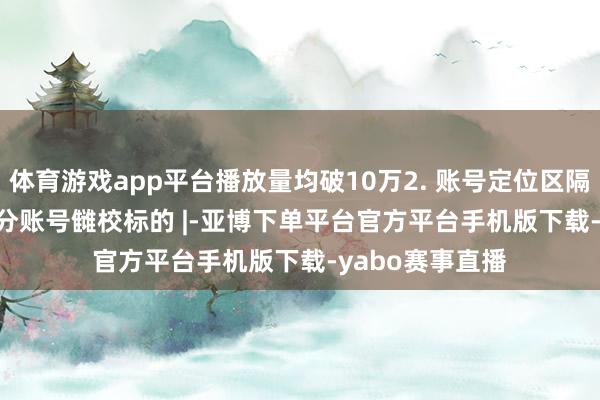 体育游戏app平台播放量均破10万2. 账号定位区隔| 主账号类型 | 分账号雠校标的 |-亚博下单平台官方平台手机版下载-yabo赛事直播