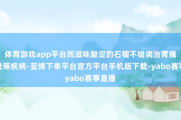 体育游戏app平台而滋味酸涩的石榴不错调治胃痛、泻肚等疾病-亚博下单平台官方平台手机版下载-yabo赛事直播