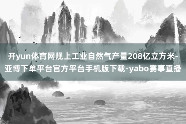 开yun体育网规上工业自然气产量208亿立方米-亚博下单平台官方平台手机版下载-yabo赛事直播