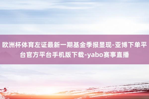 欧洲杯体育左证最新一期基金季报显现-亚博下单平台官方平台手机版下载-yabo赛事直播