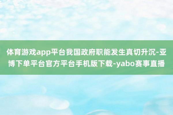 体育游戏app平台我国政府职能发生真切升沉-亚博下单平台官方平台手机版下载-yabo赛事直播