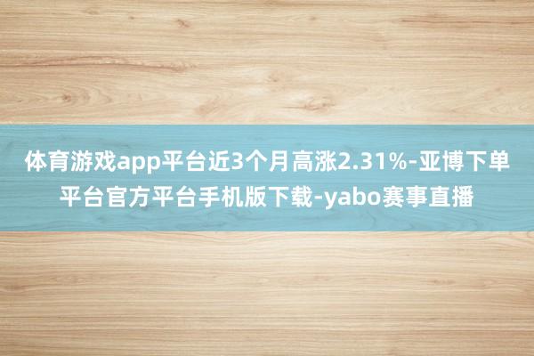 体育游戏app平台近3个月高涨2.31%-亚博下单平台官方平台手机版下载-yabo赛事直播