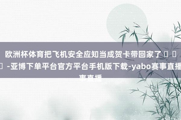 欧洲杯体育把飞机安全应知当成贺卡带回家了 ​​​-亚博下单平台官方平台手机版下载-yabo赛事直播